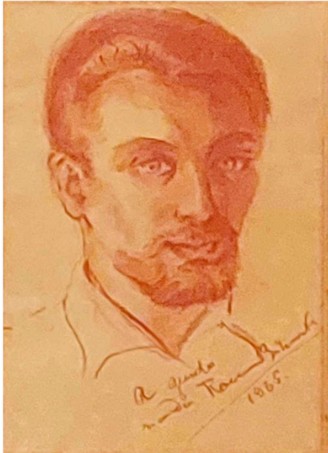 Ritratto a sanguigna di Guido Guerri dall'Oro Gallone, di Roman Bilinski, 1965