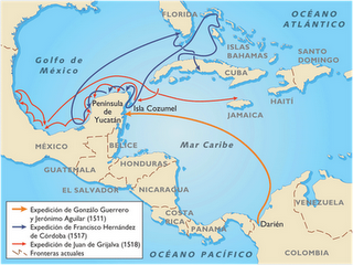 Carta del Golfo del Messico e dei Caraibi all’epoca della conquista