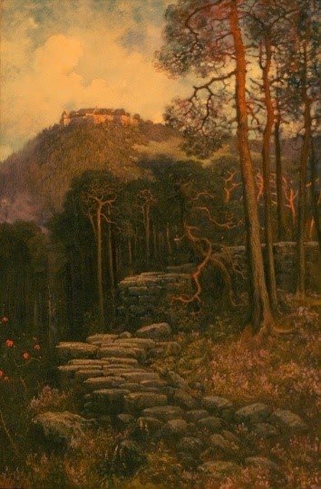 "Le Mont Sainte-Odile et le mur païen", incisione di Gustave Doré
