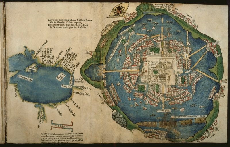 La mappa di Tenochtitlan attribuita a Cortés (1524)