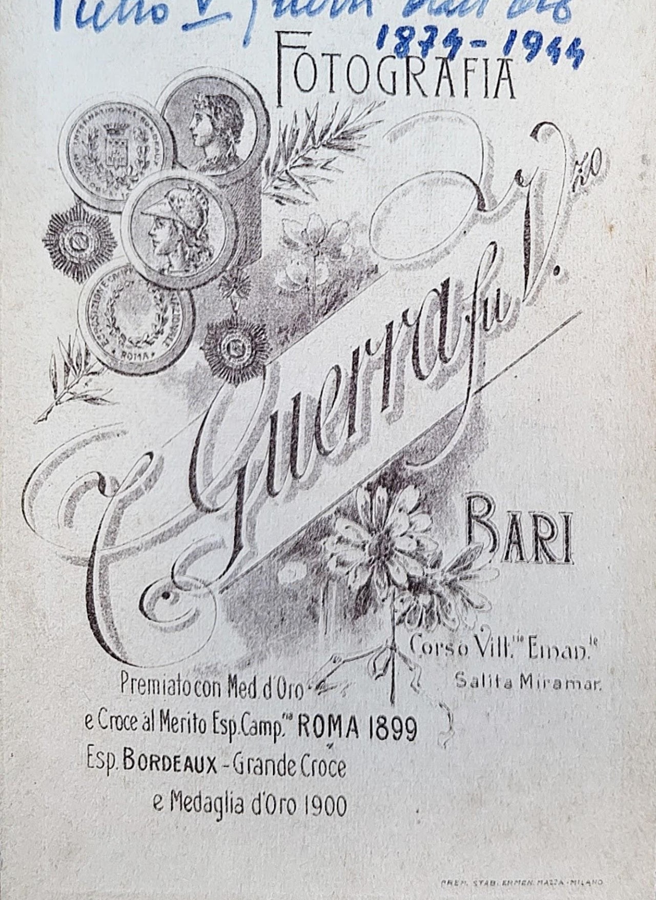 Documento manoscritto attribuito a Pietro Quinto Guerri dall’Oro