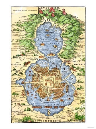 Dipinto dell’incontro tra Moctezuma II e Hernán Cortés