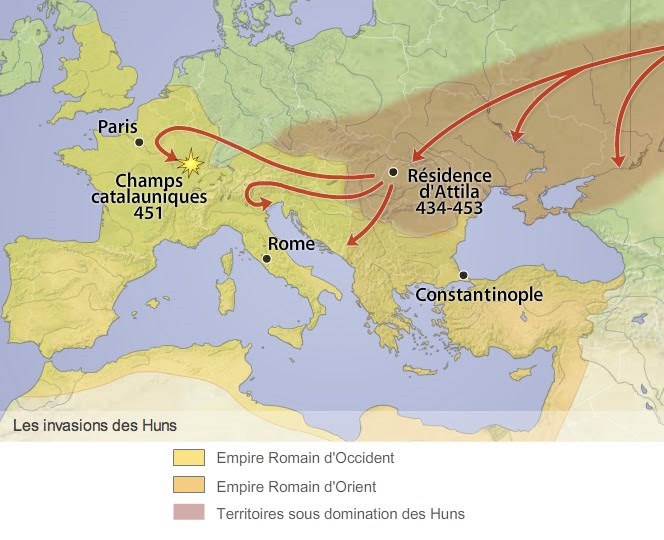 Carta dell’Impero unnico al tempo di Attila