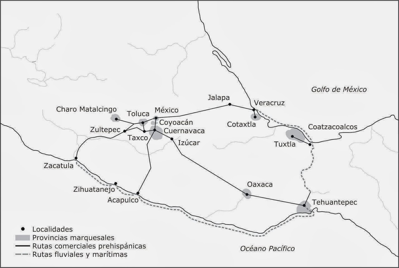 Carta dei territori del Marchesato del Valle de Oaxaca