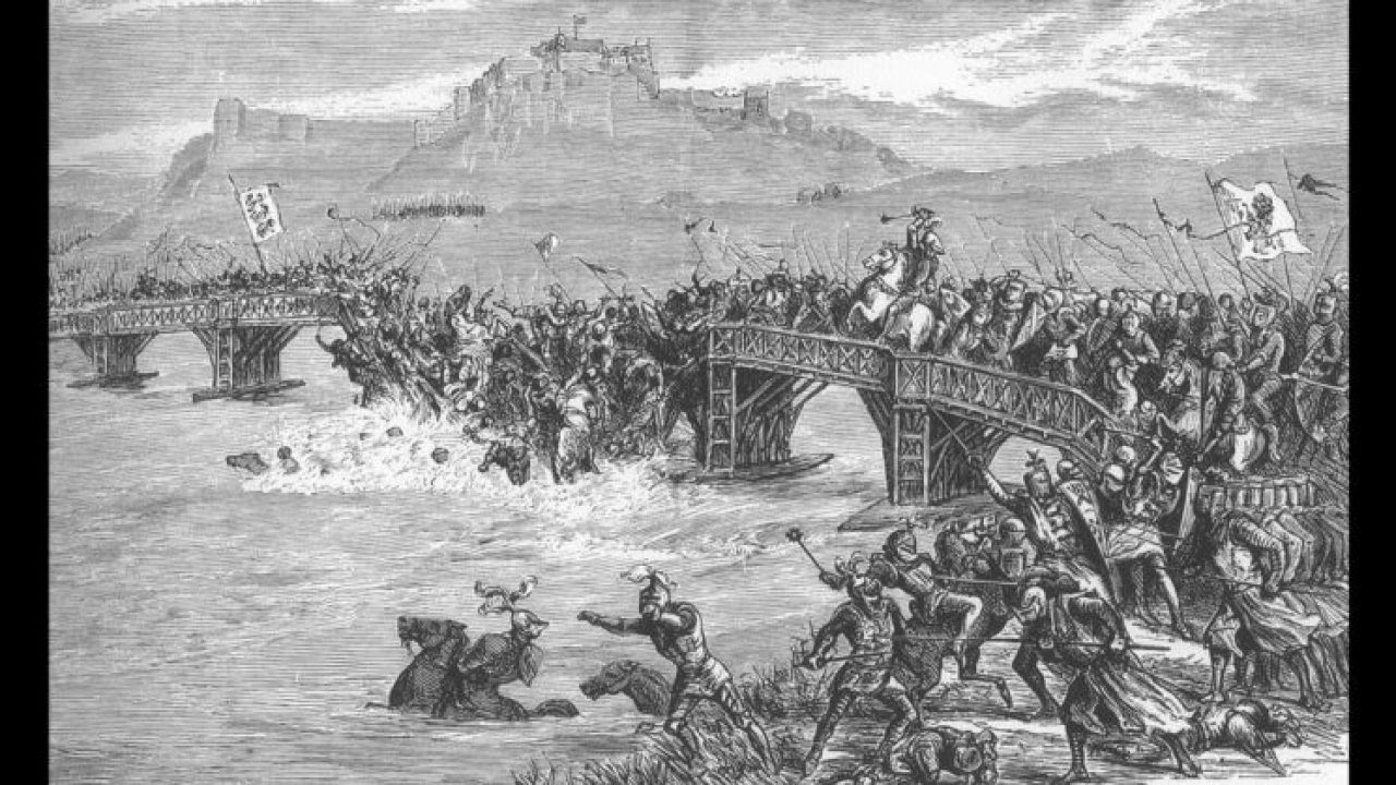Incisione della battaglia del ponte di Stirling