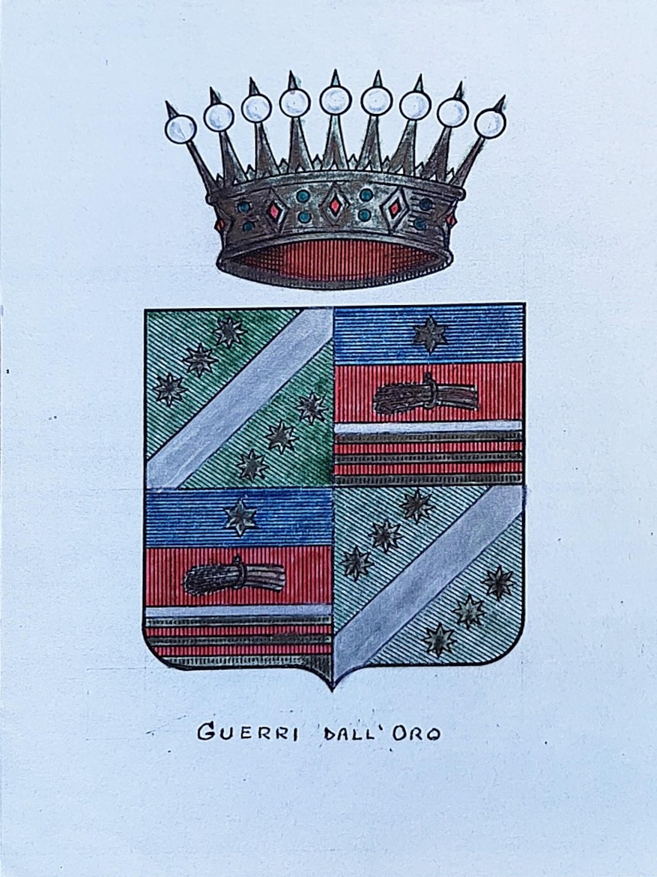 Stemma della casata disegnato da Aldo Guerri dall’Oro