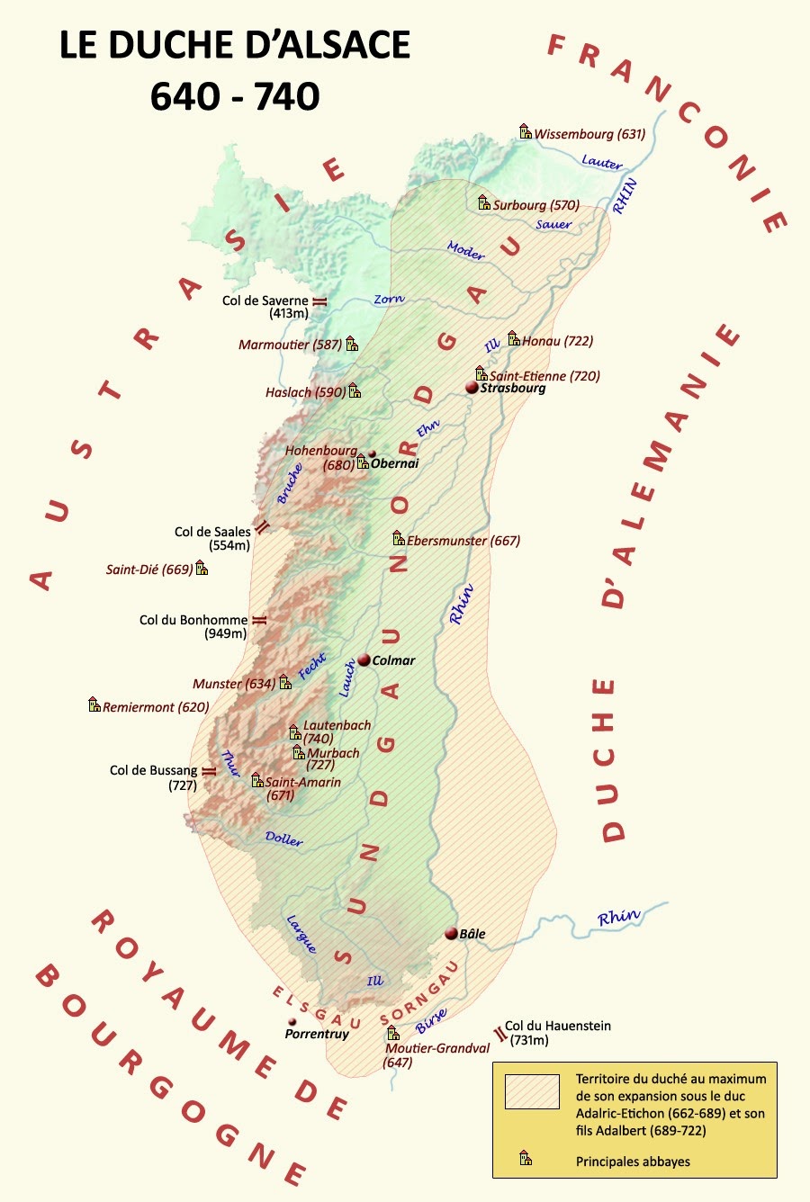 Carta storica dell’Alsazia (Sundgau e Nordgau)