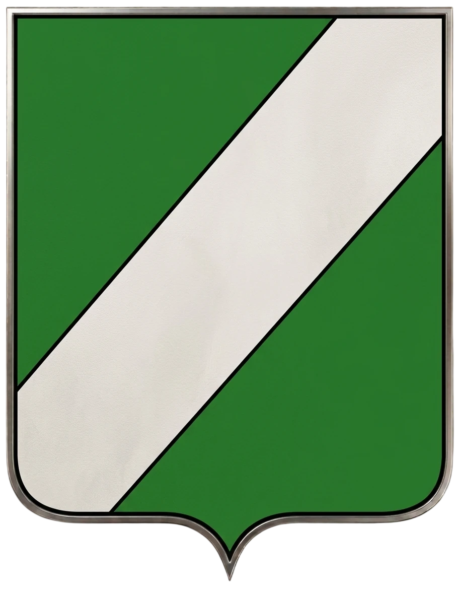Stemma Guerra: sbarra d'argento in campo verde